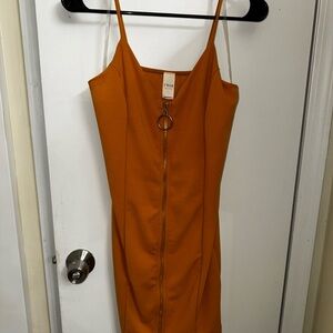 Yellow Zip-Front Dress